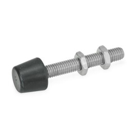 GN 708.1 Andrückschrauben, Edelstahl, mit Gummi-Druckstück Werkstoff: NI - Edelstahl<br />Form: A - gerade Druckfläche