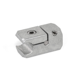 GN 476.2 Reling-T-Klemmhalter, Aluminium, teilbar Oberfläche: MT - <br />Form: A - mit Bohrung