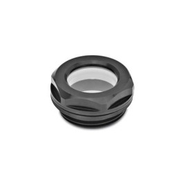 GN 743 Ölschaugläser, Aluminium / Floatglas Form: BS - ohne Reflektor, schwarz eloxiert