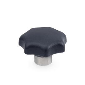 GN 6336.2 Sterngriffe, Thermoplast, mit vorstehender Edelstahl-Buchse 
