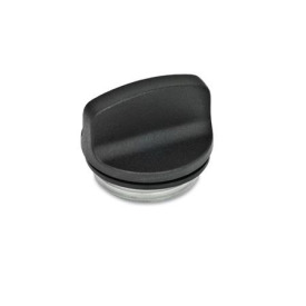 GN 441 Verschlussschrauben bis 100 °C, Aluminium Entlüftungsbohrung: 1 - ohne Entlüftungsbohrung<br />Farbe: SW - schwarz, RAL 9005, strukturmatt