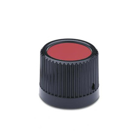 GN 526 Drehknöpfe, Kunststoff, Buchse Stahl Farbe Deckel: DRT - rot, RAL 3000, matt