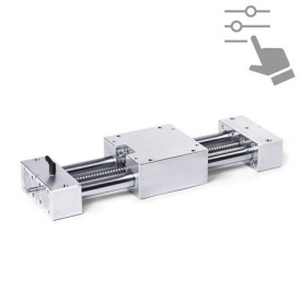 GN 6922 Präzisions-Doppelrohr-Lineareinheiten, Stahl / Edelstahl, mit einem Doppelschlitten und Kugelumlaufspindel, konfigurierbar 