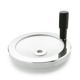 GN 321 Scheibenhandräder, blank, Radkranz poliert Bohrungskennzeichen: B - ohne Nabennut<br />Form: R - mit drehbarem Griff