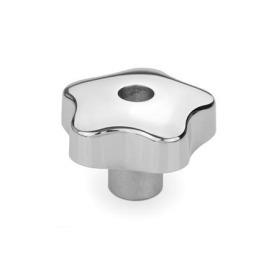 GN 5336 Sterngriffe, Aluminium Form: D - mit Gewinde-Durchloch<br />Oberfläche: PL - poliert