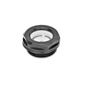 GN 743 Ölschaugläser, Aluminium / Floatglas Form: AS - mit Reflektor, schwarz eloxiert