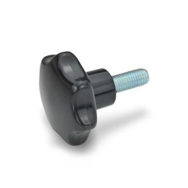 GN 6336.4 Sterngriffschrauben, Kunststoff, Gewindestift Stahl Werkstoff: SK - Duroplast (PF)