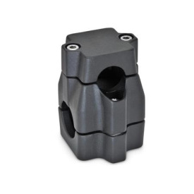 GN 135 Kreuz-Klemmverbinder, mehrteilig, ungleiche Bohrungsmaße Oberfläche: SW - schwarz, RAL 9005, strukturmatt