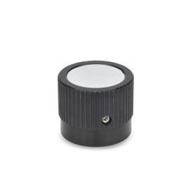 GN 726.1 Drehknöpfe, Aluminium, schwarz eloxiert Form: B - neutral, ohne Markierung oder Skala<br />Kennziffer: 1 - mit Gewindestift