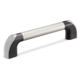 GN 767.1 Bügelgriffe, Aluminium / Kunststoff Farbe (Endkappen): DGR - grau, RAL 7035, glänzend