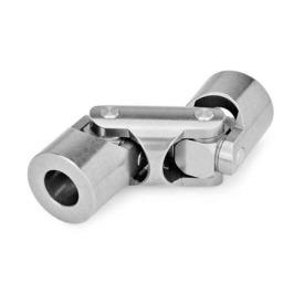 DIN 808 Edelstahl-Kreuzgelenke mit Gleitlager Werkstoff: NI - Edelstahl<br />Bohrungskennzeichnung: B - ohne Nabennut<br />Form: D - Doppelgelenk