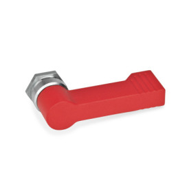 GN 702 Sperrriegel, Zink-Druckguss, mit 4 Raststellungen Form: C - mit Außengewinde<br />Farbe: RS - rot, RAL 3000, strukturmatt