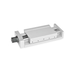 GN 900 Verstellschlitten, Aluminium Kennziffer: 1 - ohne Klemmhebel<br />Form: D - mit Drehknopf