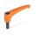 GN 602 Verstellbare Klemmhebel, Zink-Druckguss, Schraube Stahl Farbe: OS - orange, RAL 2004, strukturmatt