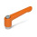 GN 300.2 Verstellbare Klemmhebel, Zink-Druckguss, Einsatz Stahl verzinkt, mit Innengewinde Farbe: OS - orange, RAL 2004, strukturmatt