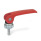 GN 927 Exzenterspanner mit Schraube, Hebel Zink-Druckguss Form: A - Kunststoff-Auflagescheibe mit Stellmutter
Farbe: R - rot, RAL 3000