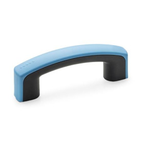 GN 629 Bügelgriffe, Kunststoff, mit Abdeckkappe Farbe der Abdeckkappe: DBL - blau, RAL 5024, matt