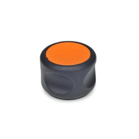 GN 624.5 Drehknöpfe, Kunststoff, Buchse Edelstahl, Softline Farbe der Abdeckkappe: DOR - orange, RAL 2004, matt