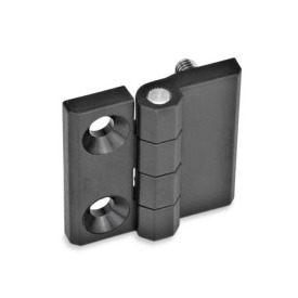 GN 237.1 Scharniere, Kunststoff Form: D - 2x Bohrungen für Senkschrauben, 2x Gewindestifte