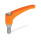 GN 602.1 Verstellbare Klemmhebel, Zink-Druckguss, Schraube Edelstahl Farbe: OS - orange, RAL 2004, strukturmatt