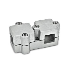 GN 194 Winkel-Klemmverbinder, Aluminium d<sub>1</sub> / s<sub>1</sub>: V - Vierkant<br />d<sub>2</sub> / s<sub>2</sub>: V - Vierkant<br />Oberfläche: BL - blank, matt gestrahlt