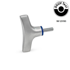 GN 8351 Flügelschrauben, Edelstahl, Hygienic Design Oberfläche: MT - mattiert (Ra < 0,8 µm)<br />Werkstoff (Dichtring): H - HNBR