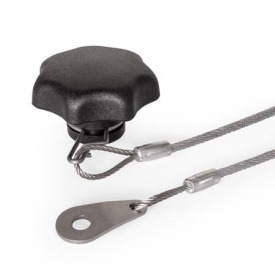 GN 6336.13 Sterngriffe mit Verliersicherung Form: H - mit Halteseil