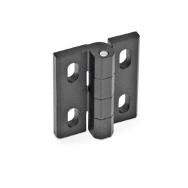 GN 235 Scharniere, Zink-Druckguss, justierbar Werkstoff: ZD - Zink-Druckguss<br />Form: H - in der Höhe justierbar<br />Oberfläche: SW - schwarz, RAL 9005, strukturmatt