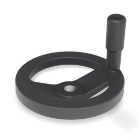 GN 324 Speichenhandräder, schwarz,  kunststoffbeschichtet Bohrungskennzeichnung: K - mit Nabennut<br />Form: R - mit drehbarem Griff