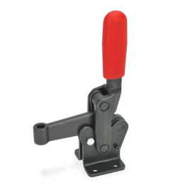 GN 810.10 Schnellspanner, Stahl, Spannhebel vertikal, mit waagrechtem Fuß, schwere Ausführung „Longlife“ Form: E - Spannarm mit Buchse
