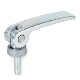 GN 927.2 Exzenterspanner mit Schraube, Hebel Stahl Form: B - Stahl-Auflagescheibe ohne Stellmutter