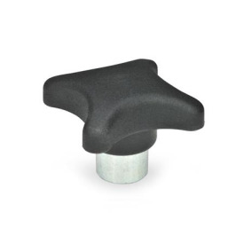 GN 6335.2 Kreuzgriffe, Thermoplast, mit vorstehender Stahl-Buchse 