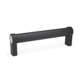GN 333.1 Maniglie tubolari, alluminio / lega di zinco pressofusa Tipo: A - Montaggio dal retro (foro cieco filettato)<br />Finitura: SW - Nero, RAL 9005, finitura strutturata