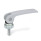 GN 927 Exzenterspanner mit Schraube, Hebel Zink-Druckguss Form: A - Kunststoff-Auflagescheibe mit Stellmutter
Farbe: S - silber, RAL 9006