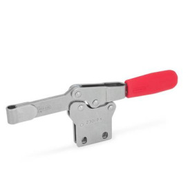 GN 820.1 Schnellspanner, Edelstahl, Spannhebel horizontal, mit senkrechtem Fuß Werkstoff: NI - Edelstahl<br />Form: P - massiver Spannarm mit Halteschelle zum Anschweißen