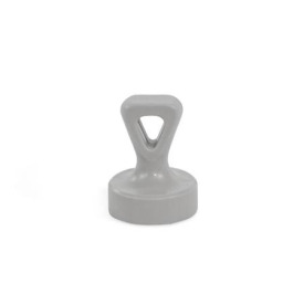 GN 53.3 Haftmagnete, Scheibenform, mit Griffstück, mit Kunststoffgehäuse Form: B - mit Öse<br />Farbe: GR - grau, RAL 7040