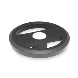GN 9234 Handräder, Aluminium, kunststoffbeschichtet, für Lineareinheiten Form: A - ohne Griff<br />Oberfläche: SW - schwarz, RAL 9005, strukturmatt<br />d<sub>2</sub>: 125...160 - Speichenhandrad