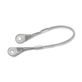 GN 111.8 Halteseile, Edelstahl 1.4401 (A4), mit Befestigungslaschen Form: C - mit 2 Befestigungslaschen<br />Farbe: TR - transparent