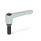 GN 302 Flache verstellbare Klemmhebel, Zink-Druckguss, Schraube Stahl Farbe: SR - silber, RAL 9006, strukturmatt