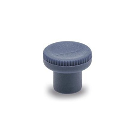 GN 676 Rändelknöpfe, Kunststoff, detektierbar, FDA-konform, Gewindebuchse Edelstahl Werkstoff / Oberfläche: MDB - metalldetektierbar, blau, RAL 5001, matt