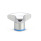 GN 5445 Dreisterngriffe, Edelstahl, Hygienic Design Oberfläche: PL - poliert (Ra < 0,8 µm)
Werkstoff (Dichtring): E - EPDM