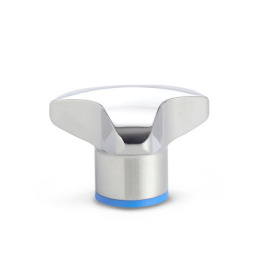 GN 5445 Dreisterngriffe, Edelstahl, Hygienic Design Oberfläche: PL - poliert (Ra < 0,8 µm)<br />Werkstoff (Dichtring): E - EPDM