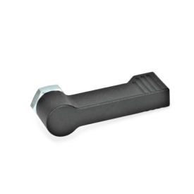 GN 702 Sperrriegel, Zink-Druckguss, mit 4 Raststellungen Form: B - mit Innengewinde<br />Farbe: SW - schwarz, RAL 9005