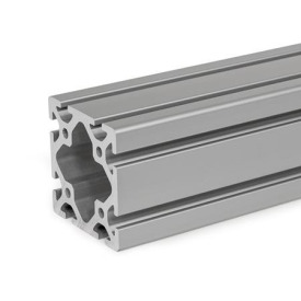 GN 10i Aluprofile, i-Baukasten, mit allseitig offenen Nuten, Profiltyp schwer Profilgröße: I-80808S<br />Oberfläche: N - eloxiert, naturfarben