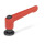 GN 307 Verstellbare Klemmhebel, Zink-Druckguss, mit Buchse und Auflagescheibe Farbe: RS - rot, RAL 3000, strukturmatt