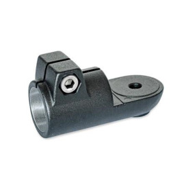 GN 276 Laschen-Klemmverbinder, Aluminium Form: OZ - ohne Zentrieransatz (glatt)<br />Oberfläche: SW - schwarz, RAL 9005, strukturmatt