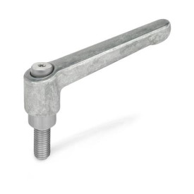 GN 300.1 Verstellbare Klemmhebel, Zink-Druckguss, Schraube Edelstahl Farbe: RH - unlackiert
