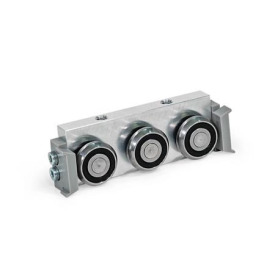 GN 2424 Rollenläufer Form: R - Radial-Rollenläufer, seitliche Anordnung<br />Ausführung: U - mit Abstreifer für Loslager-Laufschiene (U-Schiene)