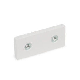 GN 57.5 Haltemagnete, Neodym-Eisen-Bor, mit Innengewinde, mit Gummiummantelung Form: B - mit 2 Innengewinden<br />Farbe: WS - weiß