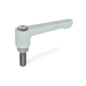 GN 302.1 Flache verstellbare Klemmhebell, Zink-Druckguss, Schraube Edelstahl Farbe: SR - silber, RAL 9006, strukturmatt